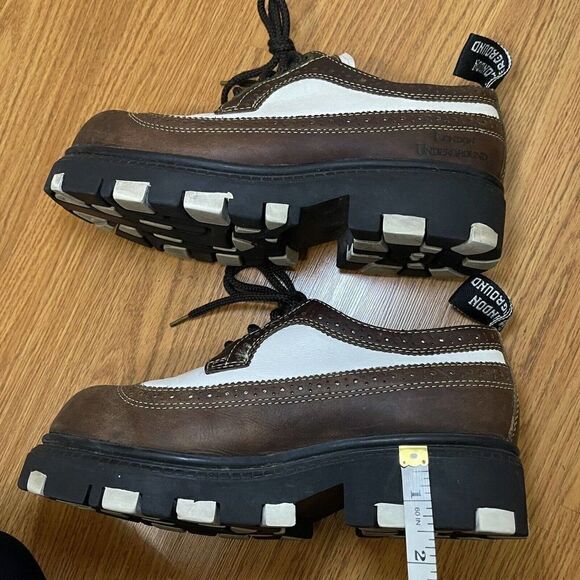 Vintage Y2K London Underground brown oxford wingtip lace up creeper shoes US 7.5 - Picture 10 of 11